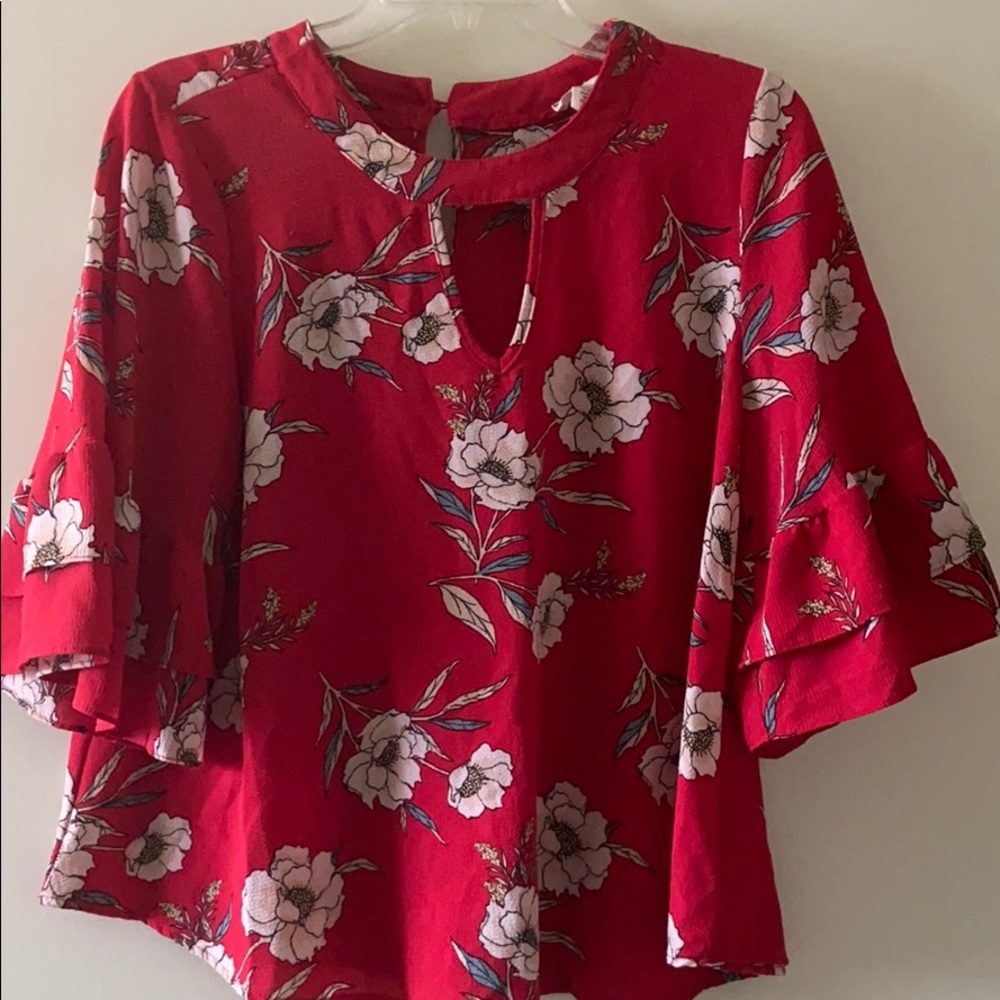 Scarlet Floral Top